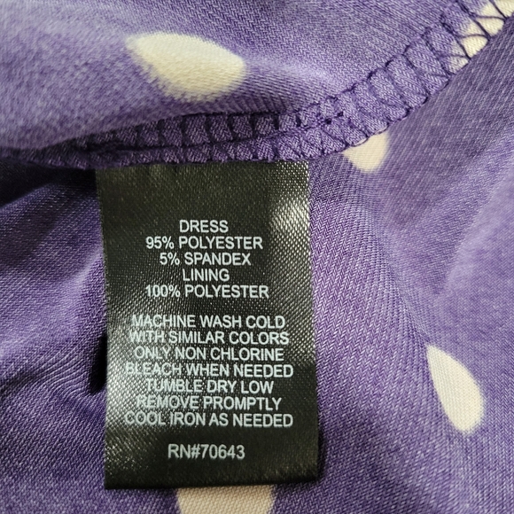 Jessica Howard Purple Polka Dot Surplice Neckline Size 12 Dress - Picture 9 of 10